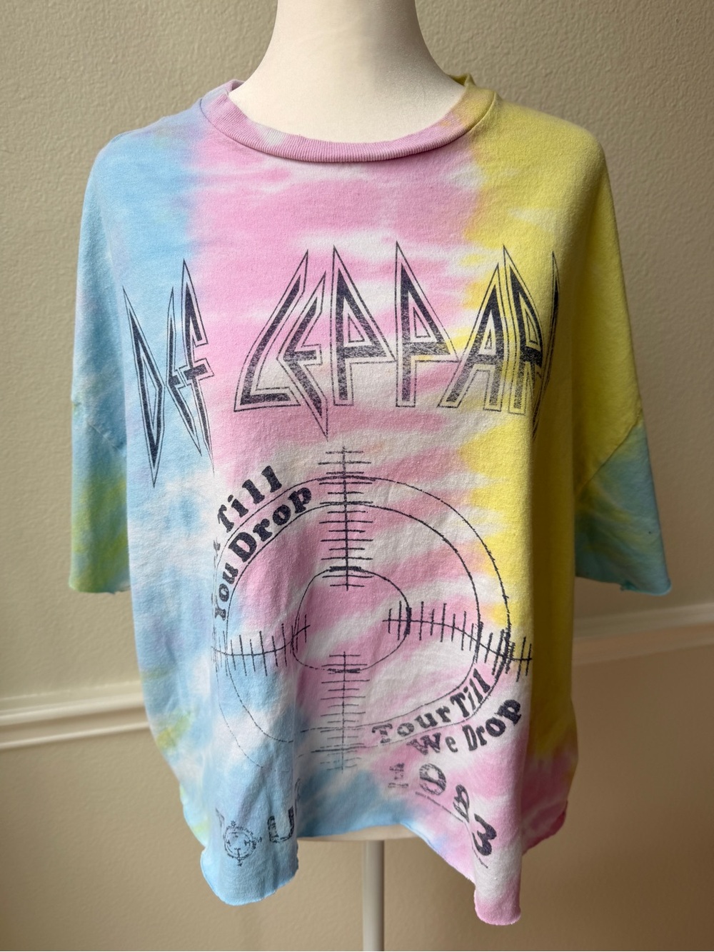 Junk Food Clothing‎ Def Leppard Rock Till You Drop Tie Dye Band Tee Grunge XL